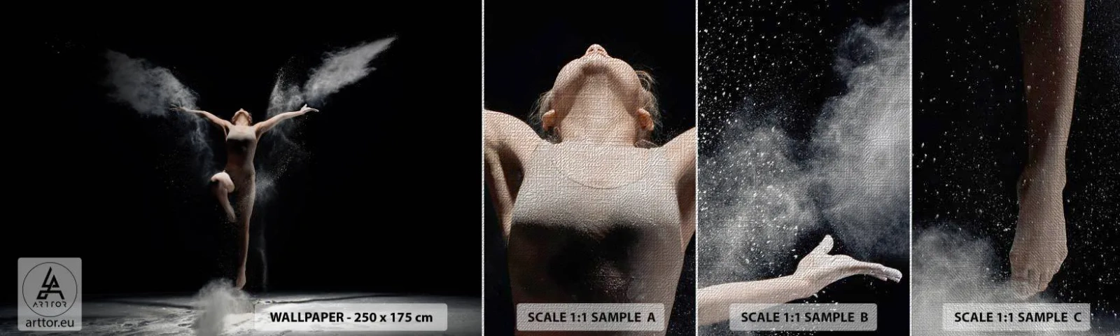 Amostra de papel de parede Premium Canvas - Os elfos existem - Abstração, Dançarino, Ginasta - 100x30 cm