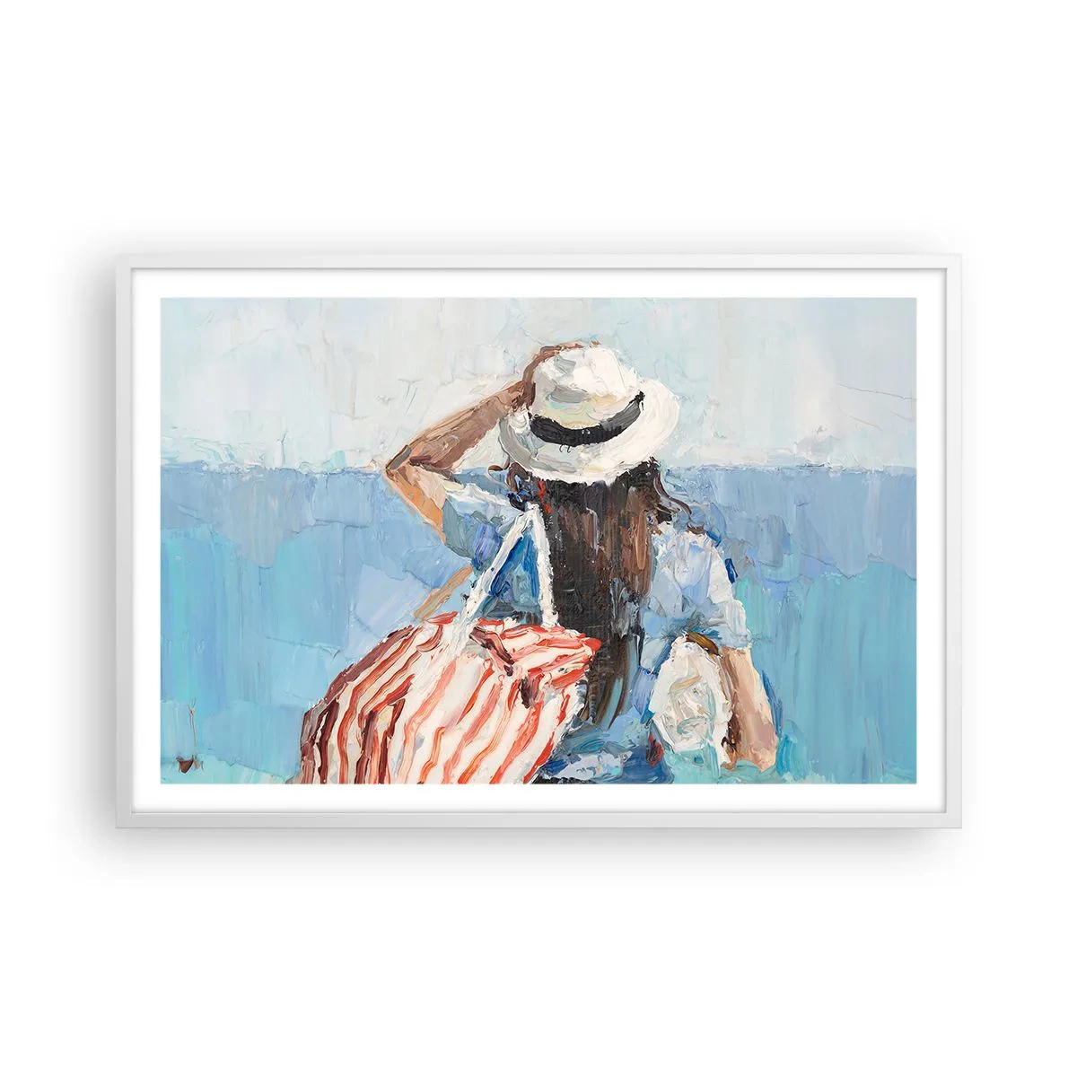 Pôster em moldura branca - Bem-vindo às suas férias - 91x61 cm