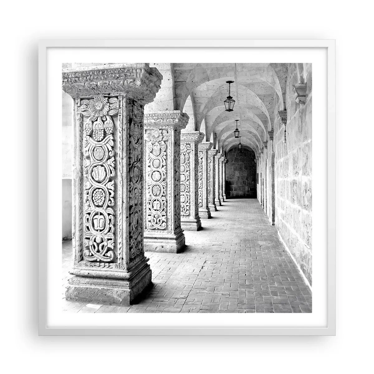 Pôster em moldura branca - E para onde...? - 60x60 cm