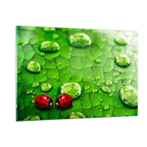 Quadro em vidro - Reunião em verde - 120x80 cm