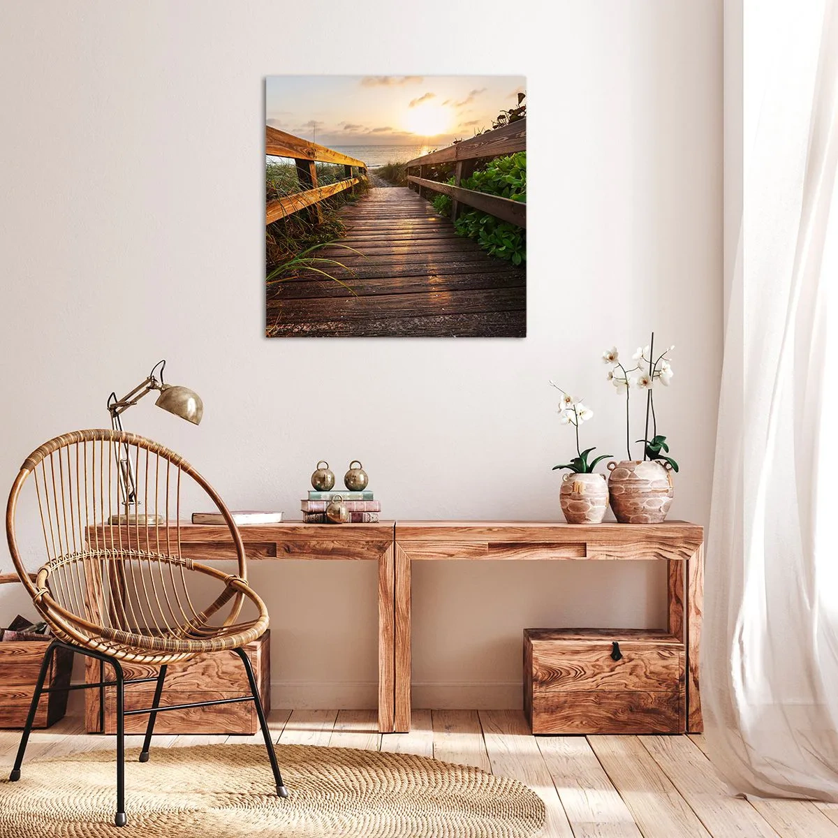 Quadro em tela - Direto para a costa - 30x30 cm