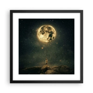 Pôster com moldura preta - Aquele que roubou a lua - 40x40 cm