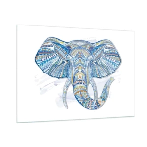 Quadro em vidro - Incrustado com ouro e azul - 100x70 cm
