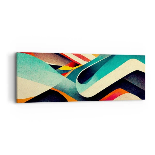 Quadro em tela - Composição intensa - 90x30 cm