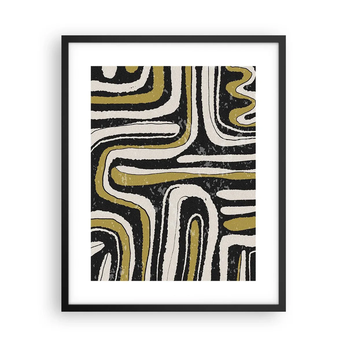 Pôster com moldura preta - Composição: estradas e becos - 40x50 cm