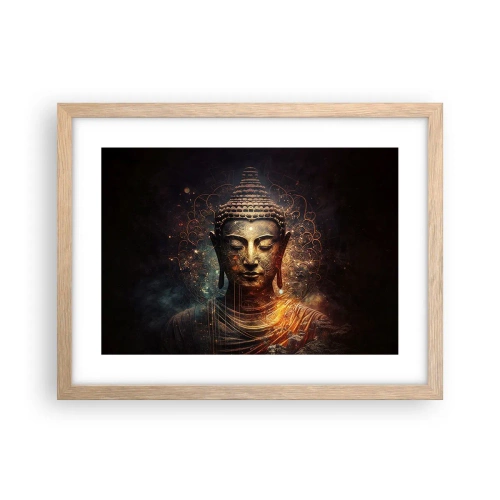 Pôster com moldura de carvalho claro - Equilíbrio espiritual - 40x30 cm