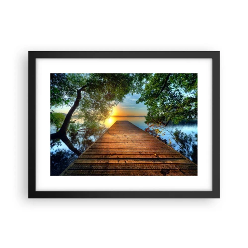 Pôster com moldura preta - Tome o seu tempo, sente-se - 40x30 cm