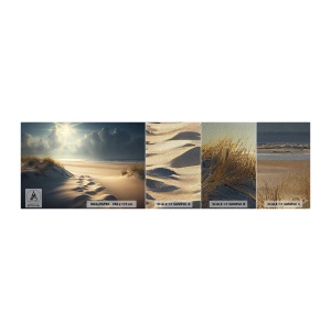 Amostra de papel de parede Premium Sand - Uma paisagem relaxante - Dunas, Praia, oceano - 100x30 cm