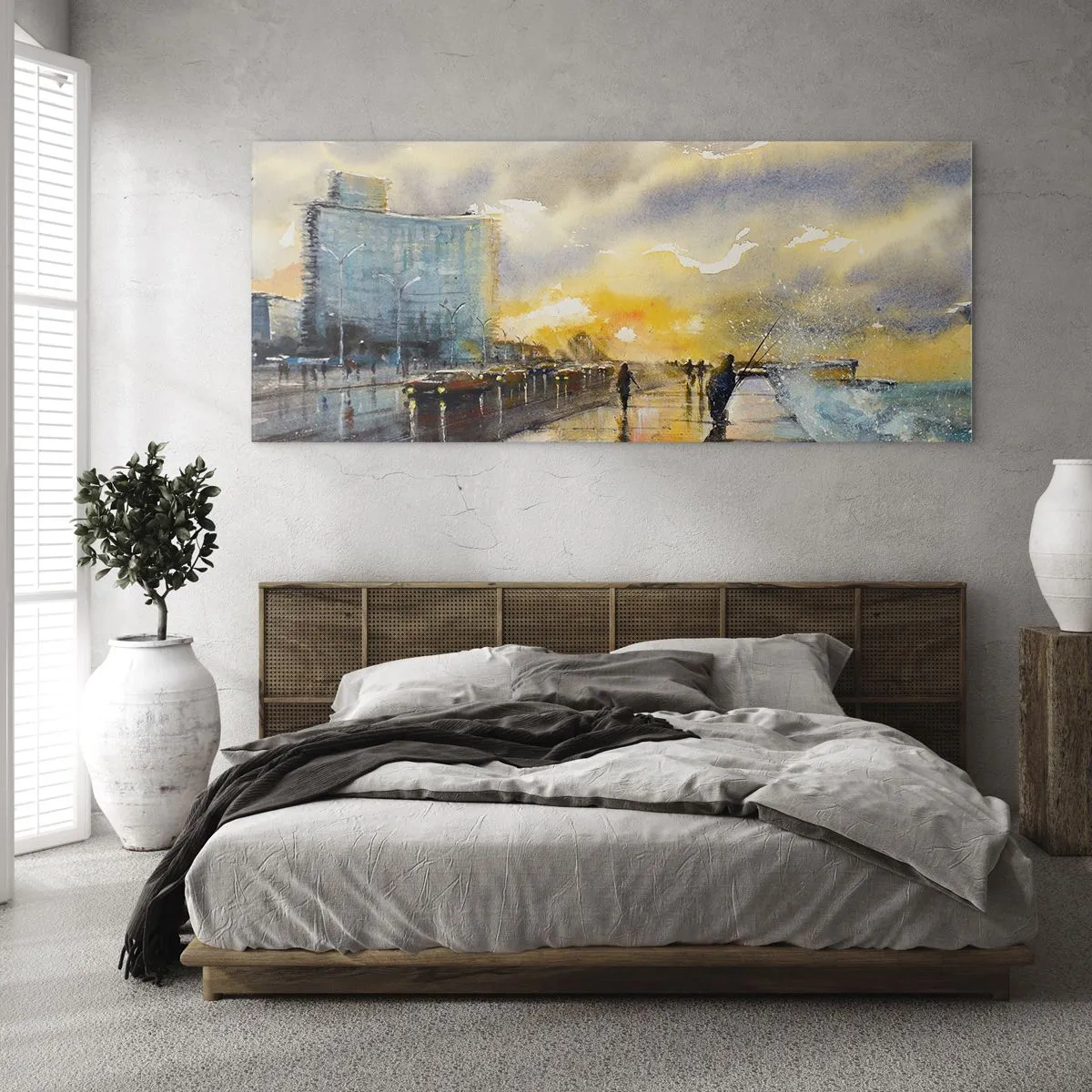 Quadro em vidro - A vida na costa - 100x40 cm