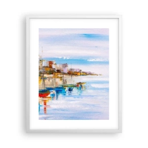 Pôster em moldura branca - Um refúgio urbano multicolorido - 40x50 cm