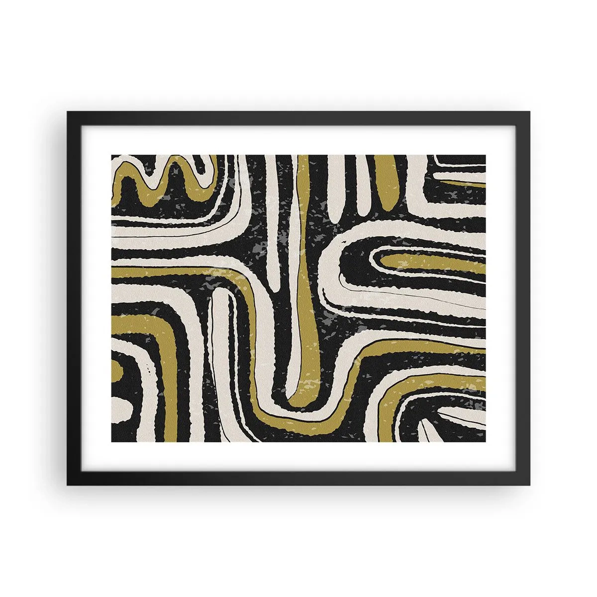 Pôster com moldura preta - Composição: estradas e becos - 50x40 cm