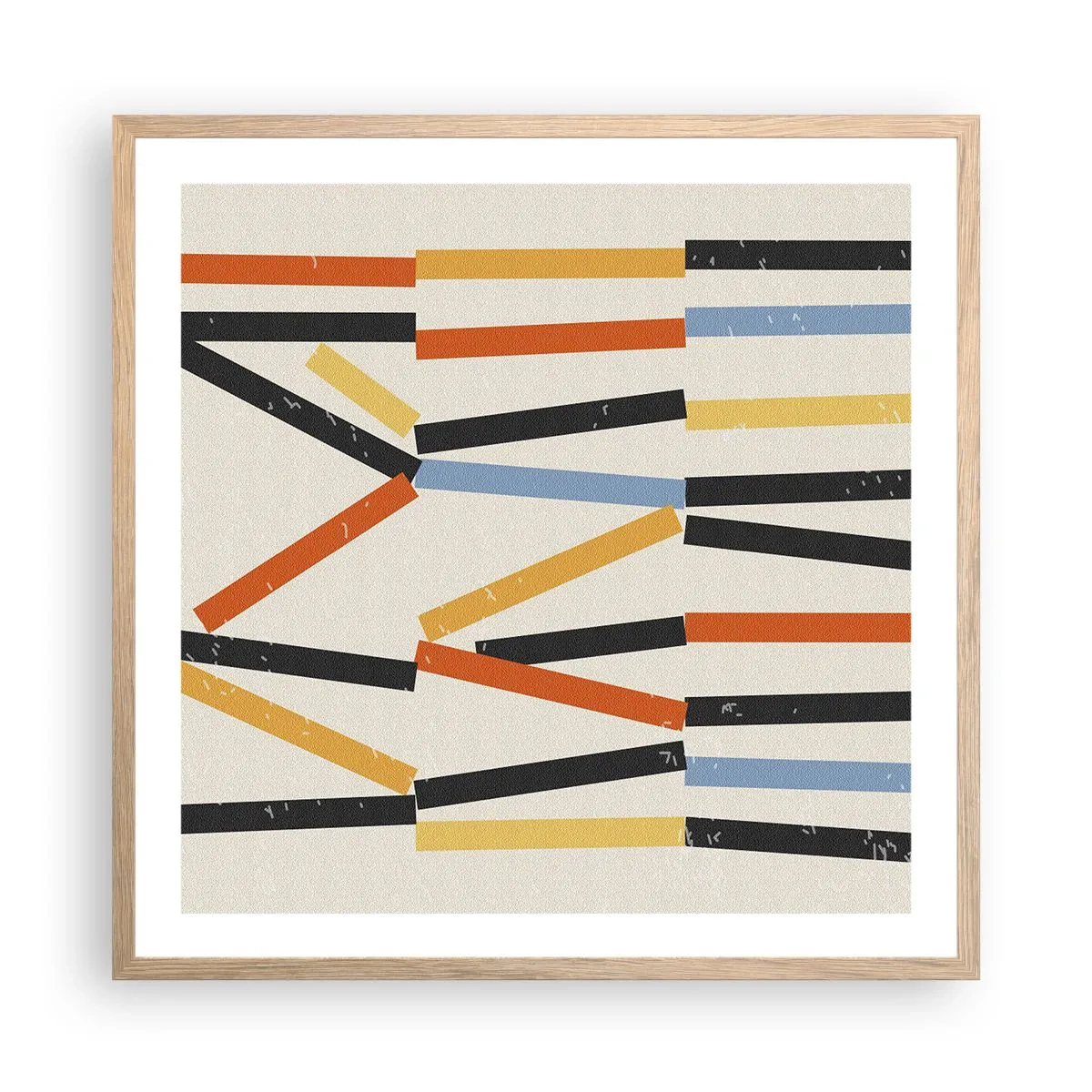 Pôster com moldura de carvalho claro - Composição ao nível - 60x60 cm