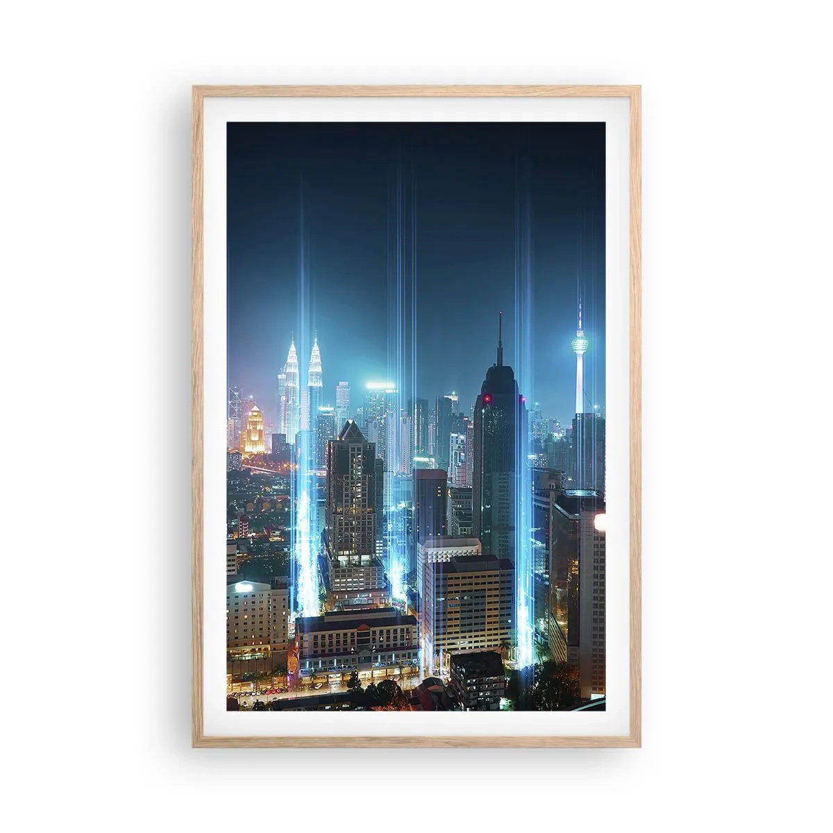 Pôster com moldura de carvalho claro - De Berlim para o céu - 61x91 cm