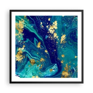 Pôster com moldura preta - Flocos de sol  - 60x60 cm