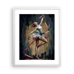 Pôster em moldura branca - Dança da fita - 40x50 cm
