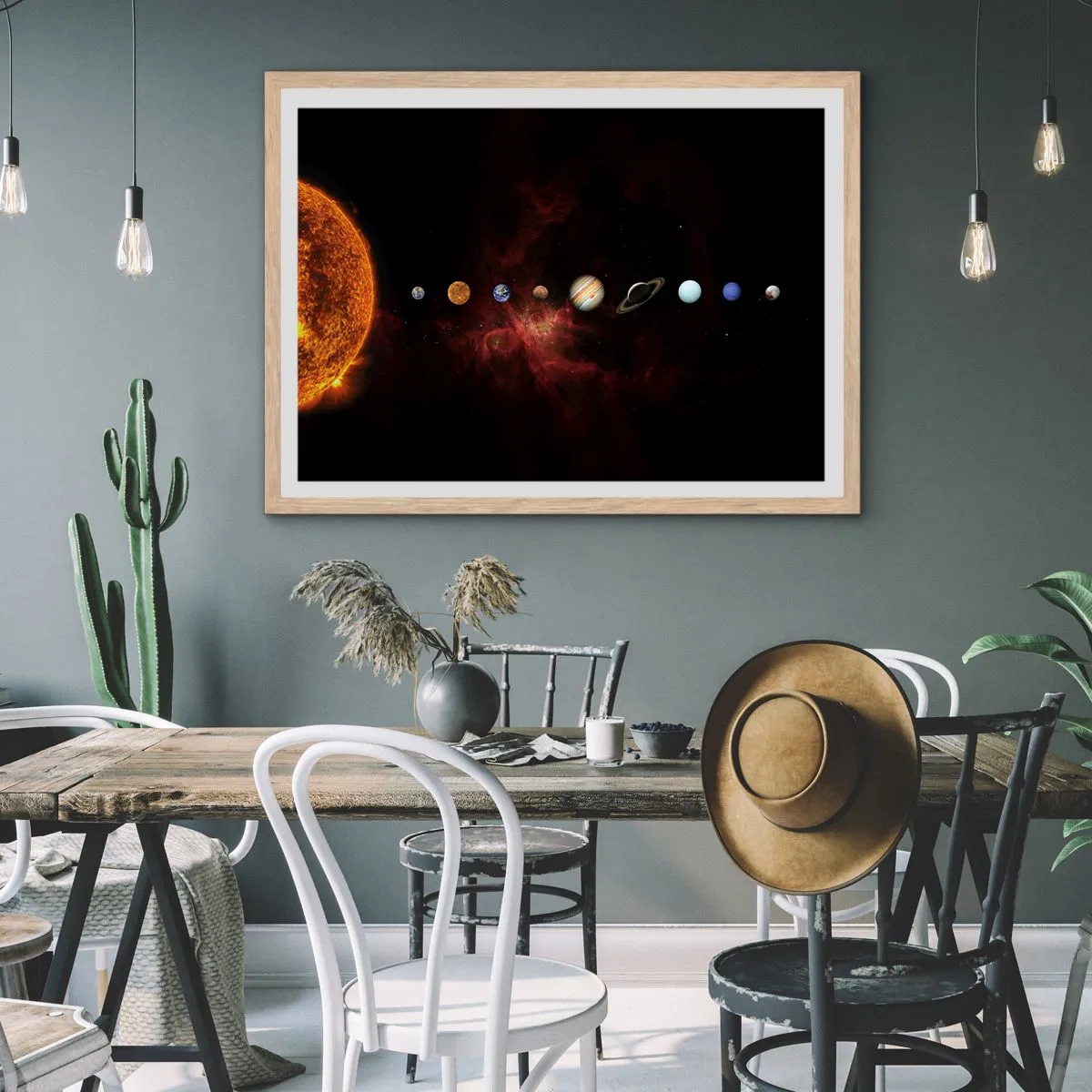 Pôster com moldura de carvalho claro - Nosso bairro - 40x30 cm