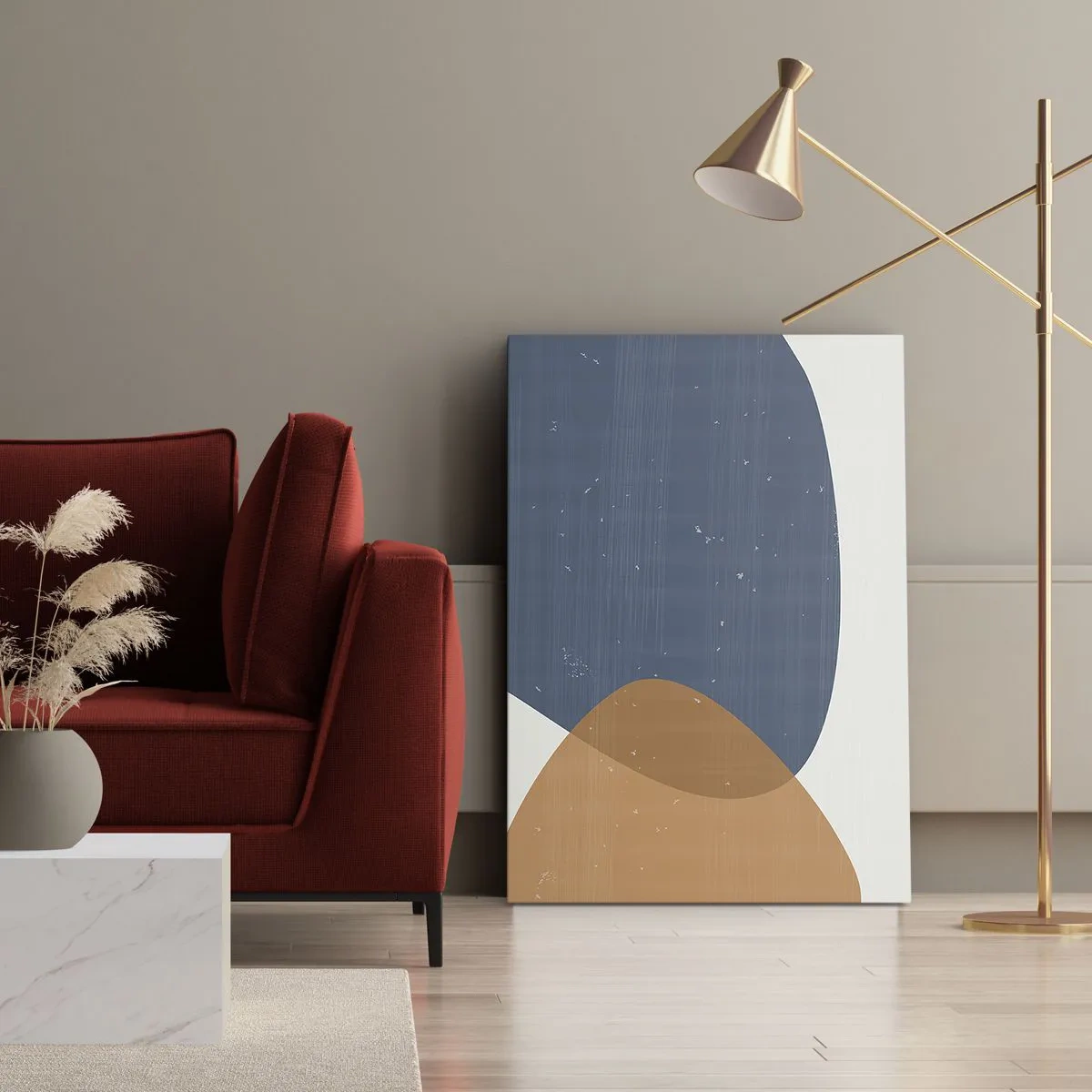 Quadro em tela - Ovais e influências - 65x120 cm