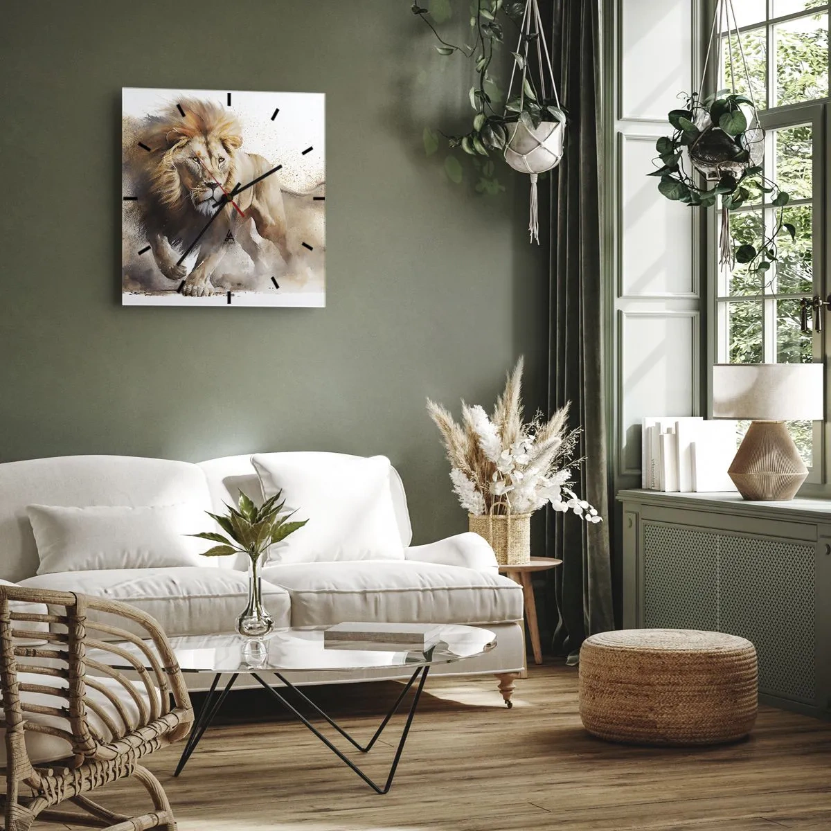 Relógio de parede - Relógio em vidro - O rei se foi - 40x40 cm