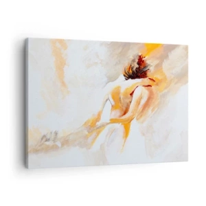 Quadro em tela - Cena abstrata de um abraço romântico - 70x50cm - No céu da proximidade - Decoração de parede moderna para a sala de estar e quarto ARTTOR
