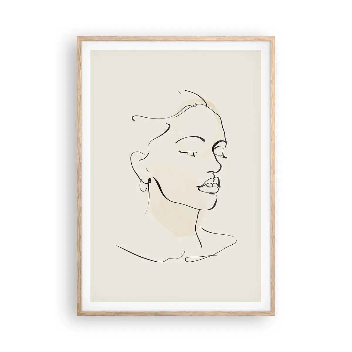 Pôster com moldura de carvalho claro - Uma certa linha - 70x100 cm