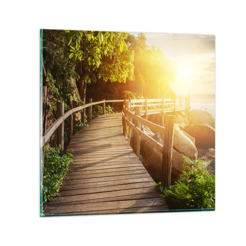 Quadro em vidro - Mais uma curva, mais milagres - 70x70 cm