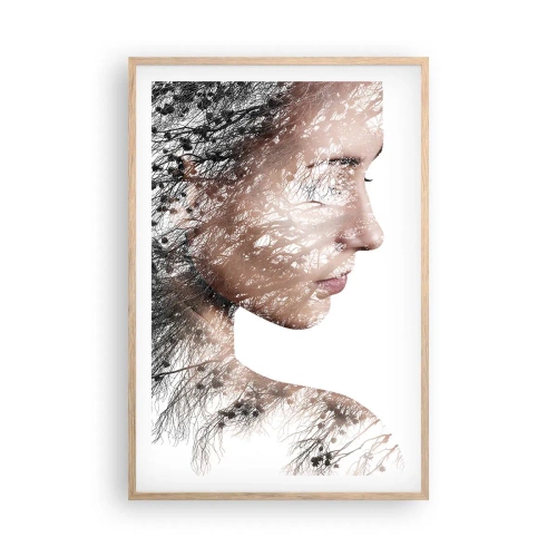 Pôster com moldura de carvalho claro - Espírito da floresta - 61x91 cm