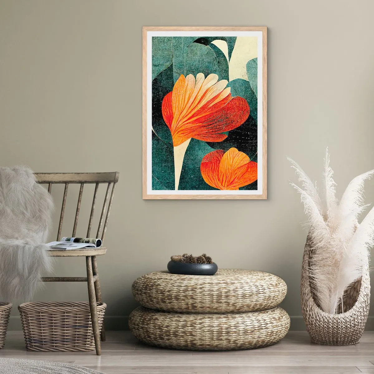 Pôster com moldura de carvalho claro - O calor dos trópicos e o frescor da vegetação - 50x70 cm