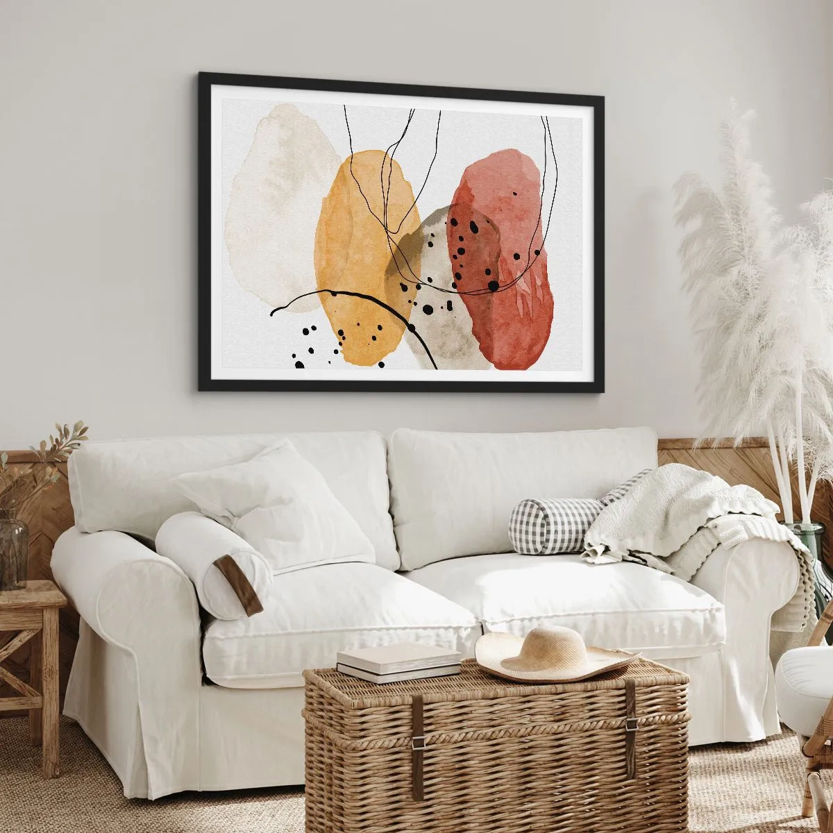 Pôster com moldura preta - Como o ar leve e transparente - 70x50 cm