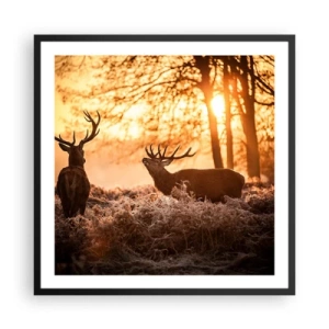 Pôster com moldura preta - O sonho do caçador - 60x60 cm