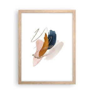 Pôster com moldura de carvalho claro - Composição alada - 30x40 cm