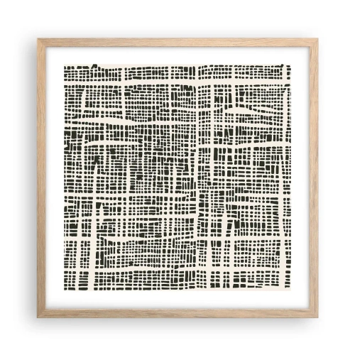 Pôster com moldura de carvalho claro - Uma composição tecida - 50x50 cm