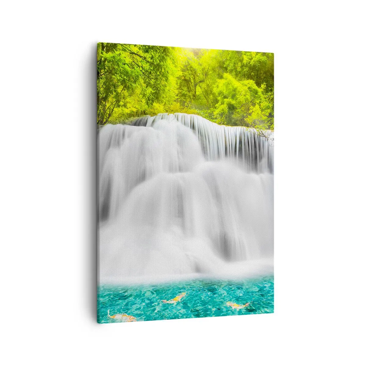 Quadro em tela - Cascata espumosa do verde ao azul - 50x70 cm