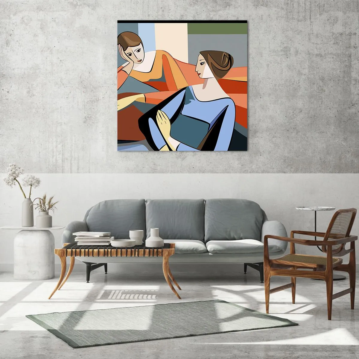 Quadro em vidro - Um momento de confiança - 50x50 cm