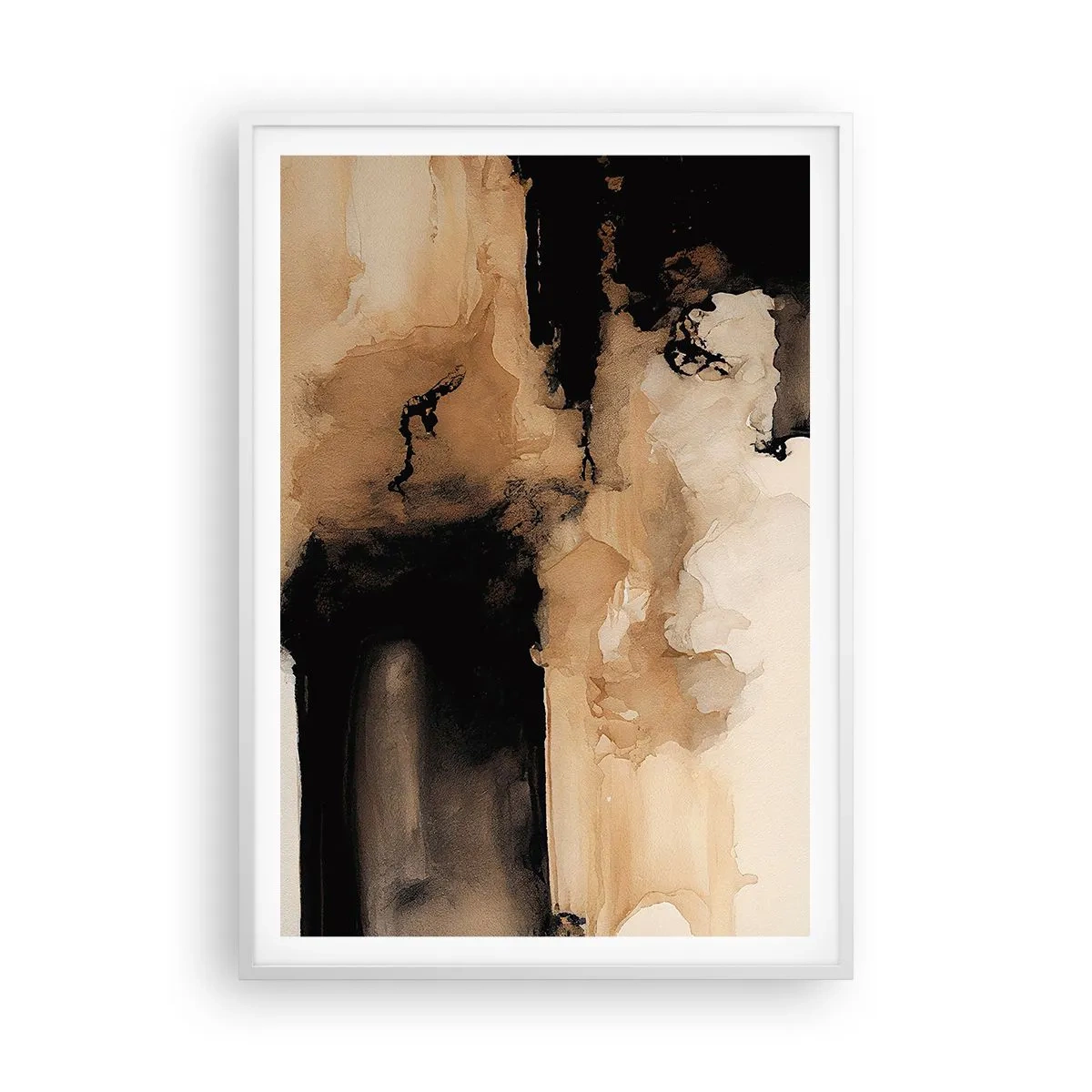Pôster em moldura branca - Abstração intrigante - 70x100 cm
