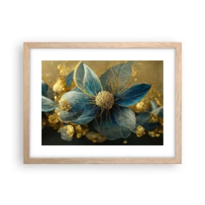 Pôster com moldura de carvalho claro - Florescer com ouro - 40x30 cm