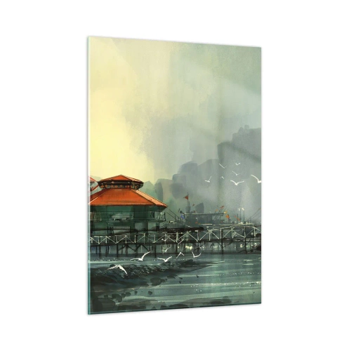 Quadro em vidro - Um dia ensolarado no porto - 50x70 cm