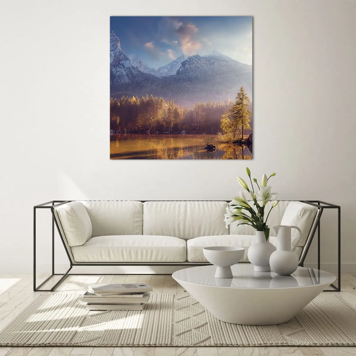 Quadro em vidro - Nas montanhas e vales - 30x30 cm