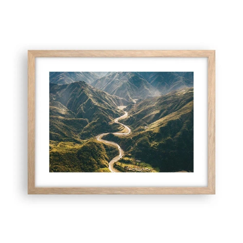 Pôster com moldura de carvalho claro - Direto do coração das montanhas - 40x30 cm