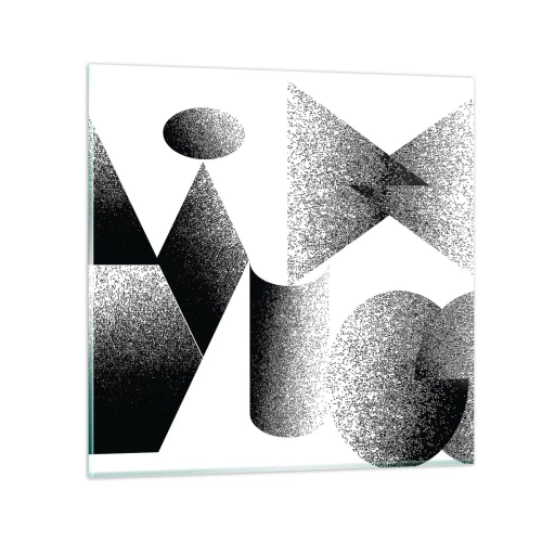 Quadro em vidro - Ângulos e ovais - 30x30 cm