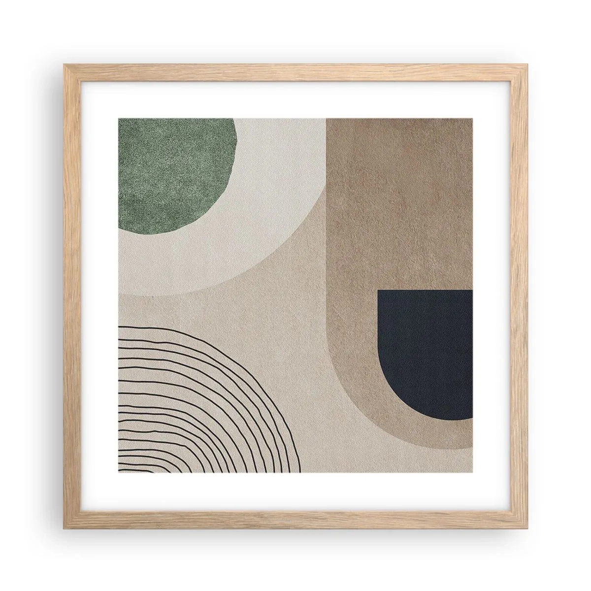 Pôster com moldura de carvalho claro - A gentileza do oval - 40x40 cm