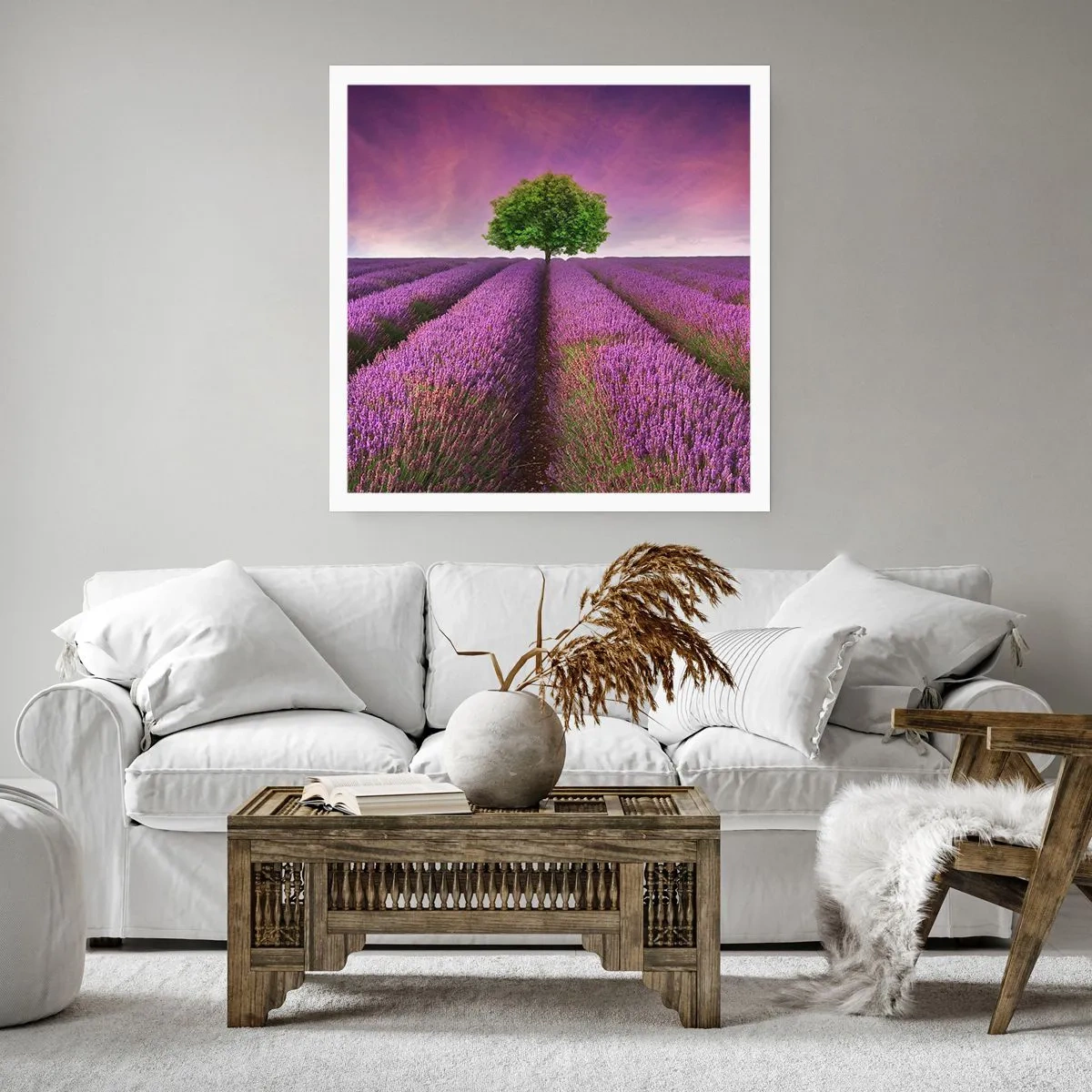 Pôster - Nos campos de lavanda - 40x40 cm
