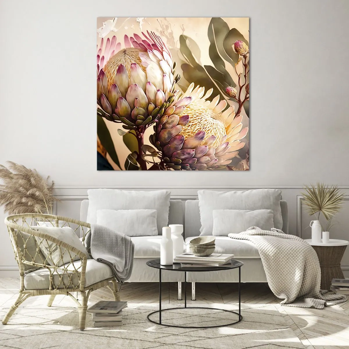 Quadro em vidro - Abraçado com ternura - 60x60 cm