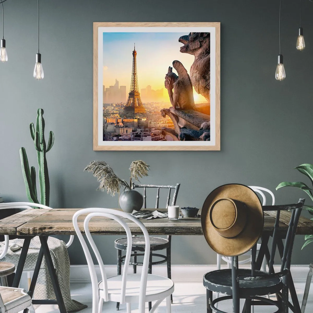 Pôster com moldura de carvalho claro - Muita coisa mudou... - 60x60 cm