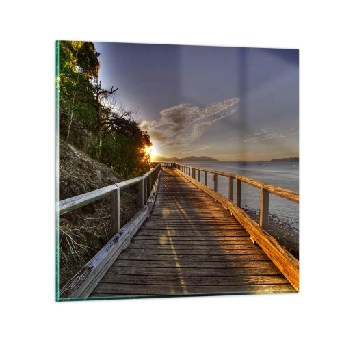 Quadro em vidro - Caminhada constante em direção ao sol - 30x30 cm