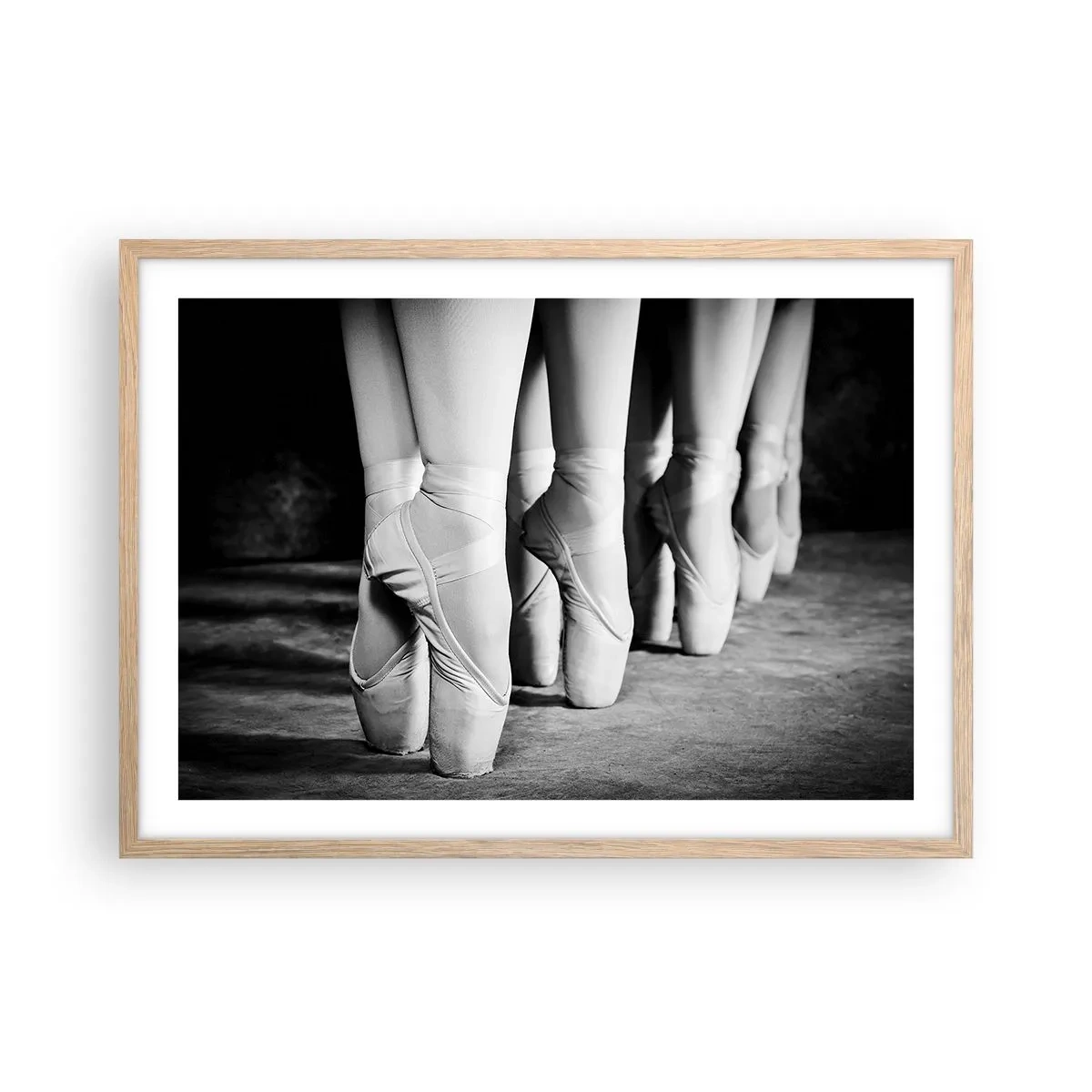 Pôster com moldura de carvalho claro - Juntos, com leveza - 70x50 cm