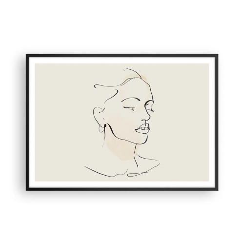 Pôster com moldura preta - Uma certa linha - 100x70 cm