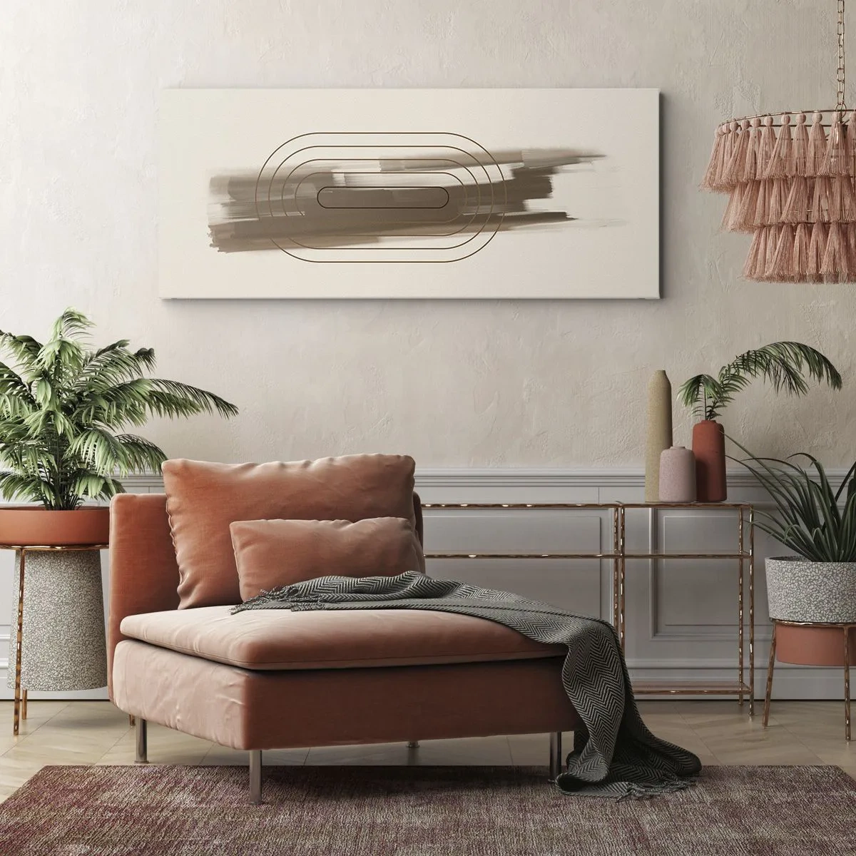 Quadro em tela - Um sopro de cinza - 120x50 cm