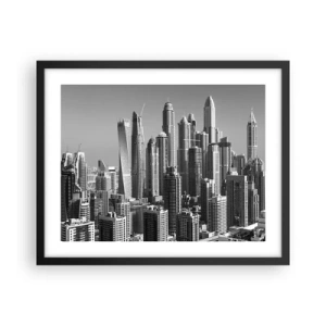 Pôster com moldura preta - A cidade sobre o deserto - 50x40 cm