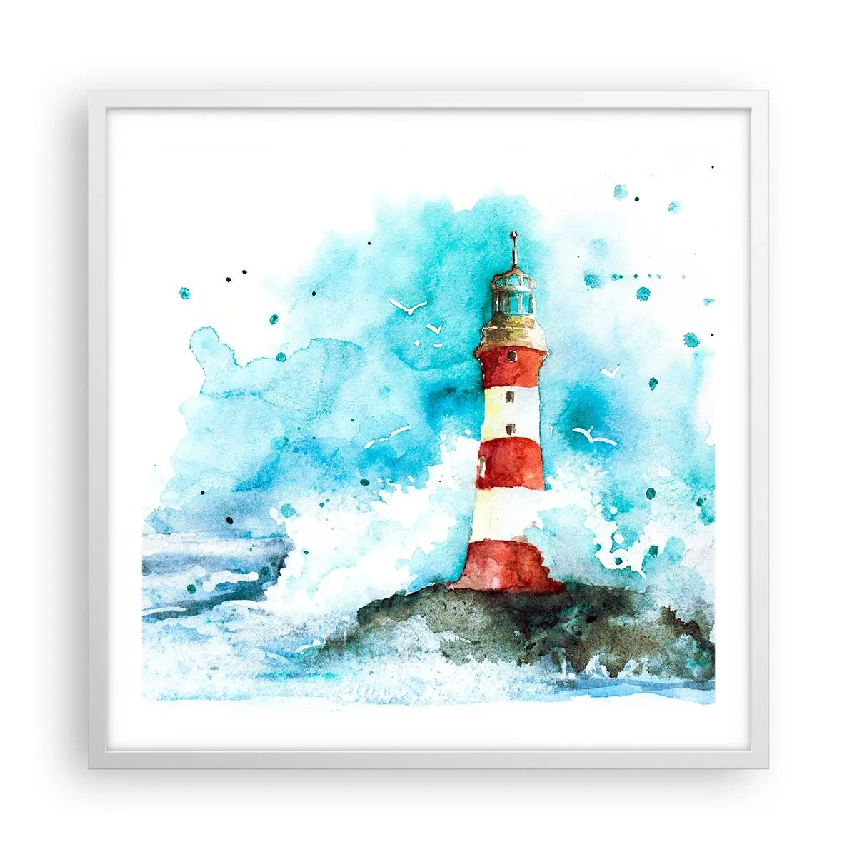 Pôster em moldura branca - Unidade dos elementos da natureza - 60x60 cm