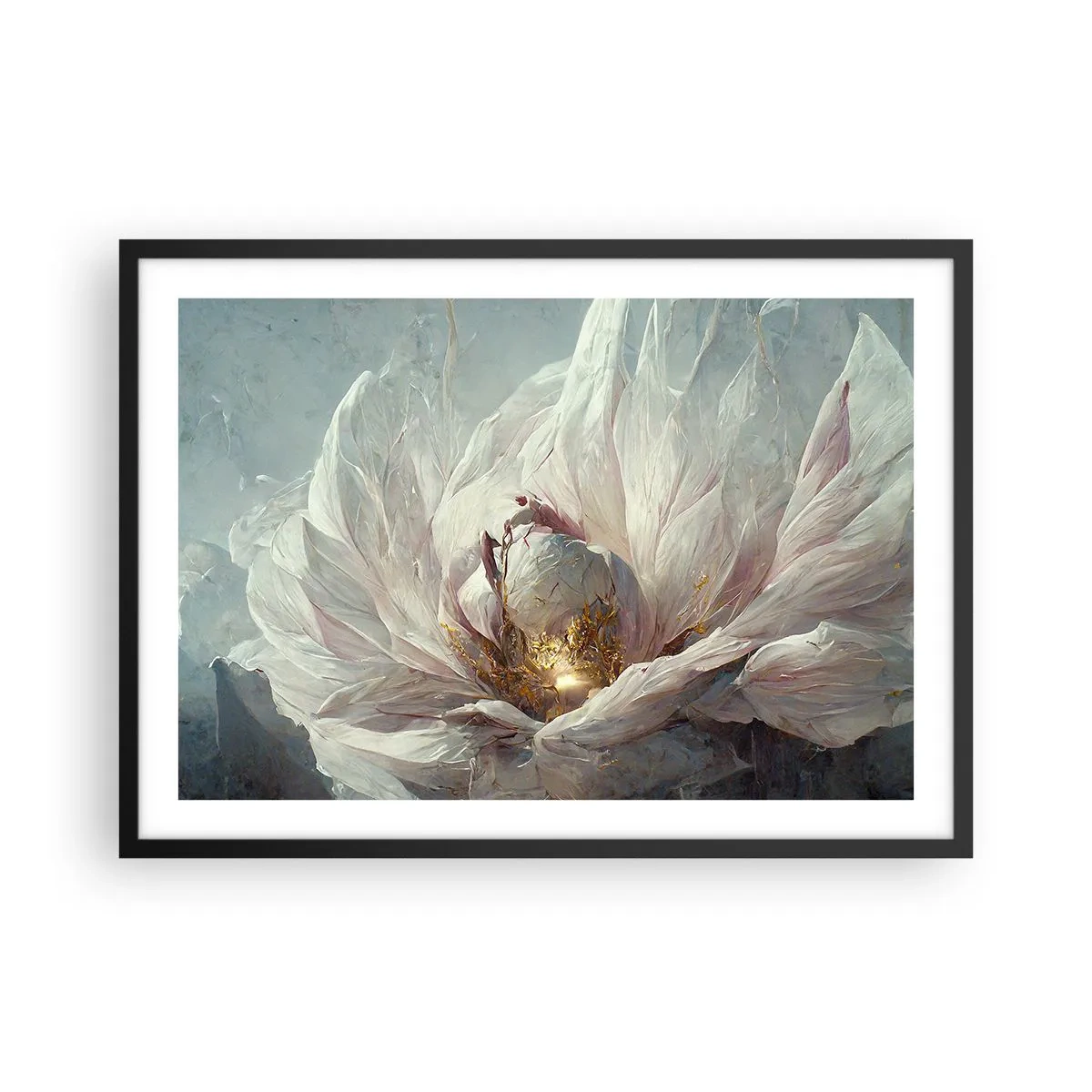 Pôster com moldura preta - Floresce uma vez a cada cem anos - 70x50 cm